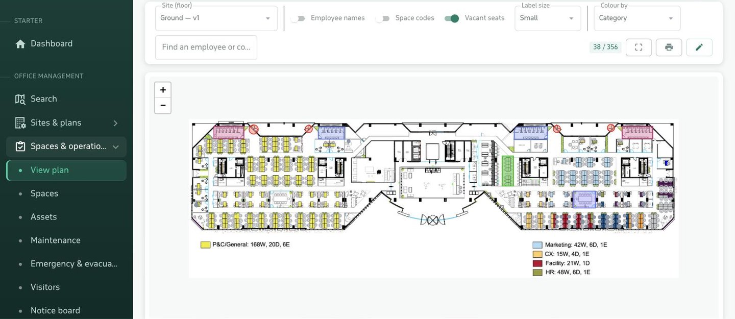 Pinning a maintenance ticket's location by tapping the interactive floor plan
